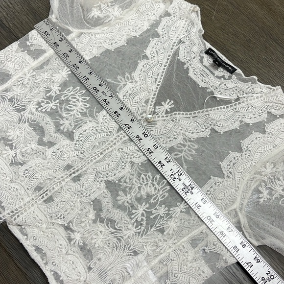Chris McLaughlin Lace Topper, Lace Cardigan, Off White Size Small NWT - Picture 10 of 11